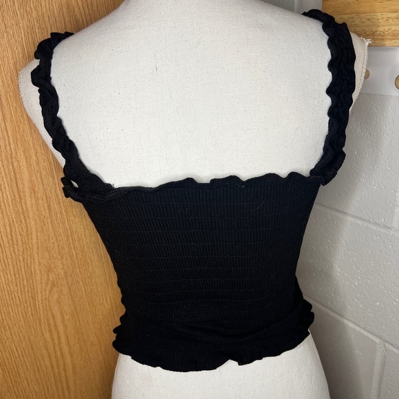 REFORMATION Leonore Crop Tank Top Smocked Ruffle Size Medium - Picture 4 of 5